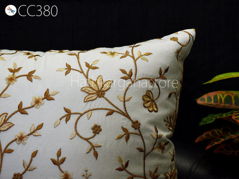 Cotton Embroidery Cushion Cover Throw Lumbar Embroidered Decorative Home Decor Cushion Cover