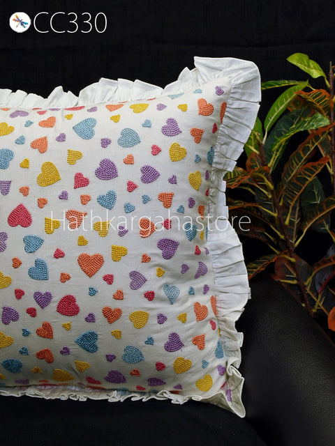 Handmade Embroidered Throw Pillow Velvet Cushion Cover Handmade Luxury Home Decor