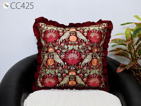 Throw Pillow 16x16 Square Cushion Cover Custom Embroidery Home Decor Embroidered Frill Pillowcases