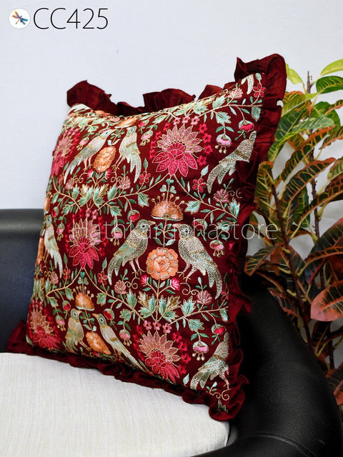Embroidered Cushion Cover Handmade Embroidery Throw Pillow Decorative Home Decor Pillow Cover Luxury Home Decor