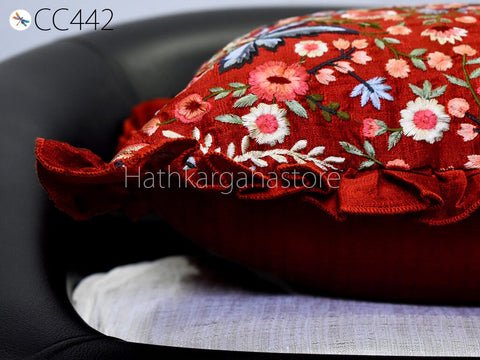 Embroidered Cushion Cover Handmade Embroidery Throw Pillow Decorative Home Decor Pillow Cover