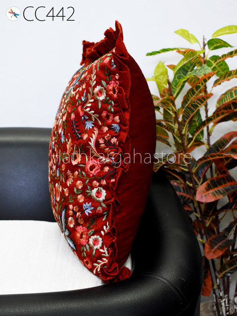 Embroidered Cushion Cover Handmade Embroidery Throw Pillow Decorative Home Decor Pillow Cover Luxury Home Decor