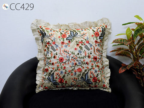 Custom Square Cushion Cover Embroidery 16x16 Throw Pillow Home Decor Embroidered Frill Pillowcases
