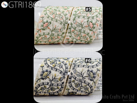 9 Yard Indian Embroidery 6CM Sari Trim Dress Embroidered Wedding lehenga Border Saree Cushions Cover Sewing Craft Curtains Headbands Ribbon