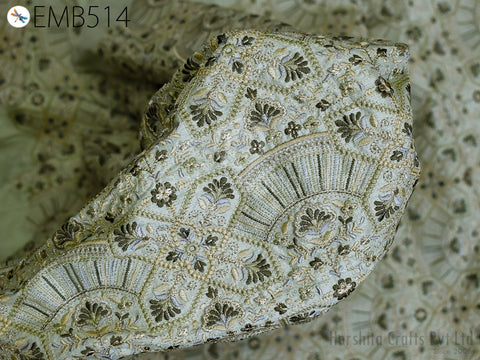 Indian Embroidered fabric, Cushion Covers Fabric, Pillowcases Fabric, Kids Crafting Fabric, Sewing Fabric, Party Dresses Fabric