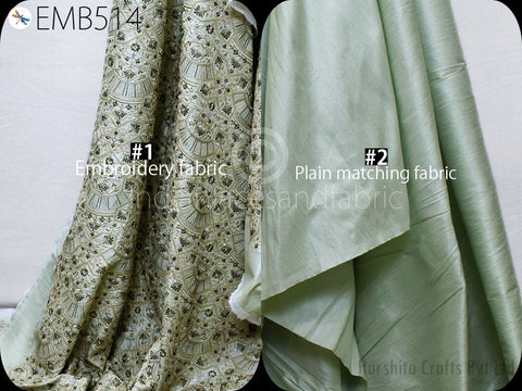 Indian Embroidered fabric, Cushion Covers Fabric, Pillowcases Fabric, Kids Crafting Fabric, Sewing Fabric, Party Dresses Fabric