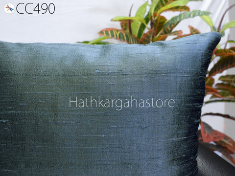 Throw Pillow Dupioni Pure Silk | Grey Silk Pillowcase Cushion Cover | Handmade  Decorative | Luxury Home Decor | Entryway Pillows | Bedroom Decor | Silk Pillow Cover Lumbar