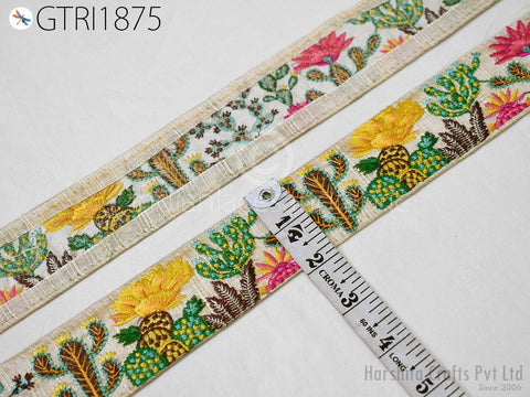 9 Yard Indian Embellishment Embroidered Fabric Trim Saree Ribbon Crafting Sewing Embroidery Border Wedding Dress Trimmings Cushion Covers
