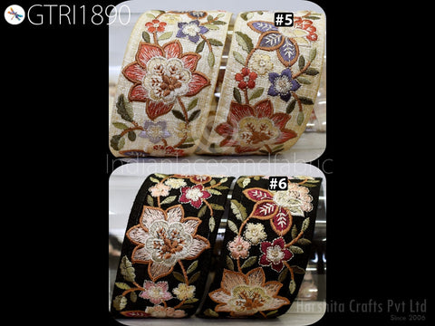 9 Yard Indian 55mm Embroidered Sewing DIY Crafting Embroidery Wedding Dresses Dolls Bags Cushion Covers Table Runners Floral Skirts Hand Bag