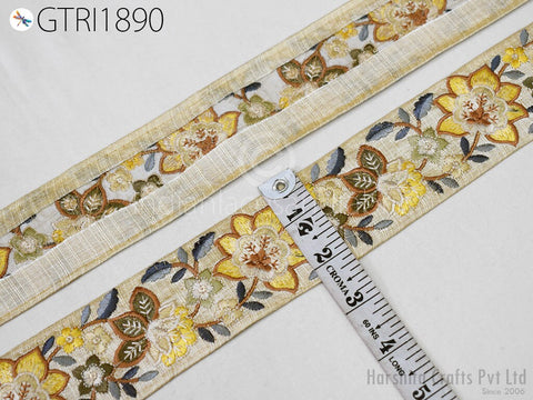 9 Yard Indian 55mm Embroidered Sewing DIY Crafting Embroidery Wedding Dresses Dolls Bags Cushion Covers Table Runners Floral Skirts Hand Bag