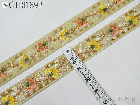 9 Yard Indian 4cm Embroidery Fabric Trim Embroidered Saree Ribbon Sewing DIY Crafting Sari Border Costume Wedding Dress Embellish Home Decor
