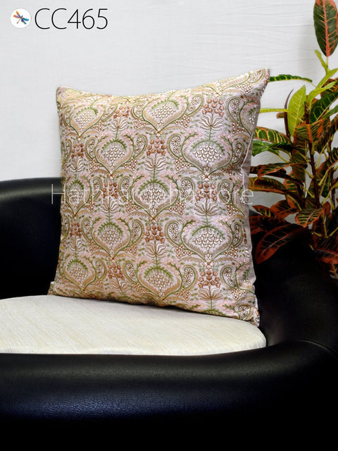Floral Embroidered Throw Pillow Square Decorative Home Decor Pillow Cover Handmade Embroidery Cushion Cover