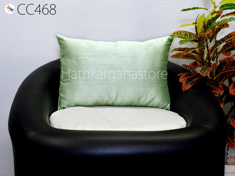 Pistachio Green Dupioni Pure Silk Cushion Cover Handmade Throw Pillow Decorative Home Decor Silk Pillowcase House Warming Wedding Gift