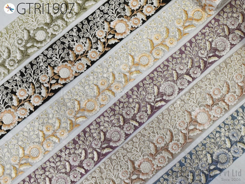 9 Yard Embroidery 6CM Fabric Trim Indian Doll Making Embellishments DIY Crafting Sewing Saree Sari Border Embroidered Ribbon Dresses Costume