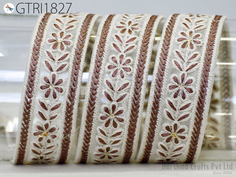 9 Yard Embroidered 30 MM Fabric Trim Embellishment Sari Ribbons Sewing DIY Crafting Border Indian Embroidery Trimmings Cushions Laces