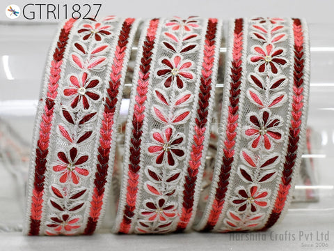 9 Yard Embroidered 30 MM Fabric Trim Embellishment Sari Ribbons Sewing DIY Crafting Border Indian Embroidery Trimmings Cushions Laces