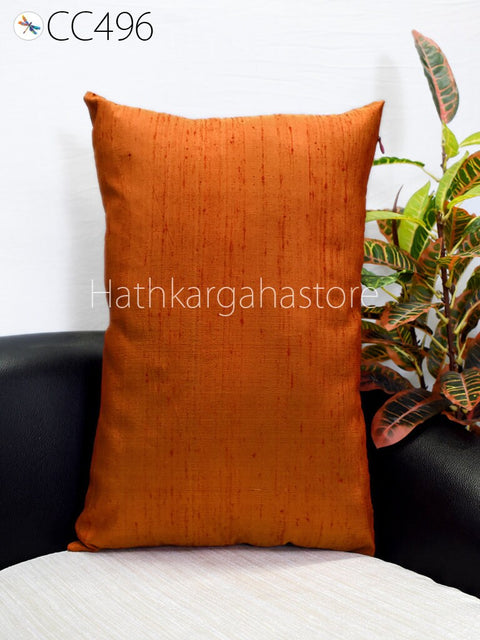 Dupioni Pure Silk Throw Pillow Lumbar Euro Sham 12X26 Handmade Luxury Home Decor Square Pillow cover