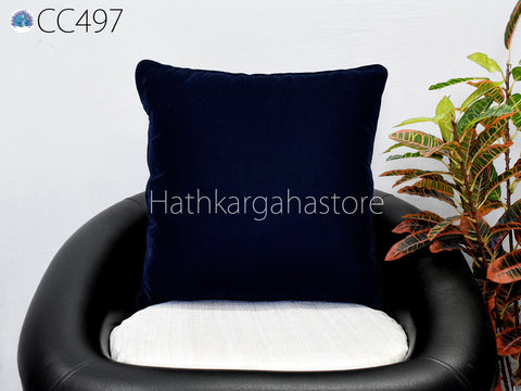 Navy Blue Velvet Cushion Cover Square Handmade Throw Pillow Luxury Home Decor Double Sided Velvet Pillowcase Bridal Personalize Gift for Her