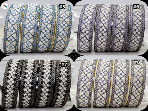 9 Yard Embroidered 25 mm Fabric Trim Embellishment Sari Gift Wrapping Ribbons DIY Crafting Border Indian Embroidery Cushion Lace Home Decor
