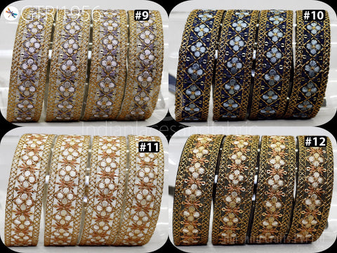 9 Yard Embroidered 25 mm Fabric Trim Embellishment Sari Gift Wrapping Ribbons DIY Crafting Border Indian Embroidery Cushion Lace Home Decor