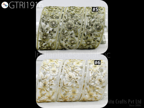 9 Yard Embroidery Fabric Trim Indian Sewing Embellishment Embroidered Saree Ribbon Crafting Border Wedding Dress Trimmings Cushion Covers