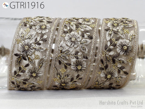 9 Yard Embroidery Fabric Trim Indian Sewing Embellishment Embroidered Saree Ribbon Crafting Border Wedding Dress Trimmings Cushion Covers