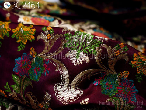 Wedding Dress Fabric, brocade by the yard, Indian Brocade, floral brocade, Bridal brocade, home furnishing, gold brocade, brocade fabric, Indian Fabric, dress fabric