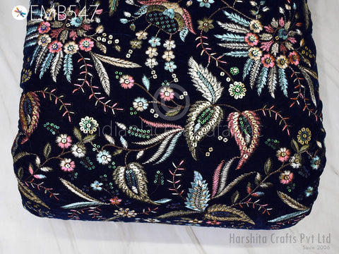 Indian Cotton And Linen Flower Embroidery Fabric, Decorative Fabric, DIY Fabric, Flower Fabric, Cotton Embroidered Fabric, Quilting Fabric