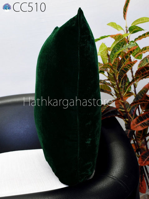 Sustainable fabric, green Velvet cushion cover, custom size available