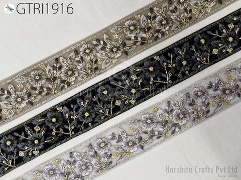 9 Yard Embroidery Fabric Trim Indian Sewing Embellishment Embroidered Saree Ribbon Crafting Border Wedding Dress Trimmings Cushion Covers