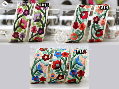 9 Yard Embroidered Fabric 4 Cm Trim Gift Wrapping Ribbon Embellishment Sewing DIY Crafting Indian Sari Border Embroidery Cushions Lace