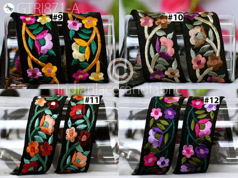 9 Yard Indian Embroidered 44 mm Trim Sari Fabric Gift Wrapping Ribbon Embellishment Sewing DIY Crafting Border Embroidery Cushions Lace