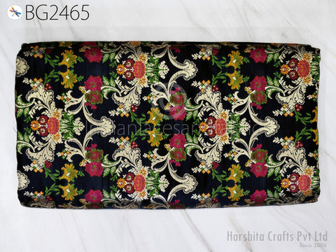 brocade by the yard, Silk brocade, wedding brocade, floral brocade, Bridal brocade, home furnishing, Indian brocade, brocade fabric, Blended silk, Fashion fabric, Dress Material, Crafting Fabric