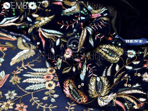 Gorgeous nature floral embroidered on cotton fabric, Wedding dress Fabric, Evening dress Fabric