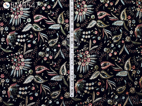 Embroidery Floral Fabric, Floral Thread Work Fabric, Costumes Fabric, Unique Dresses Fabric, Sequins Fabric