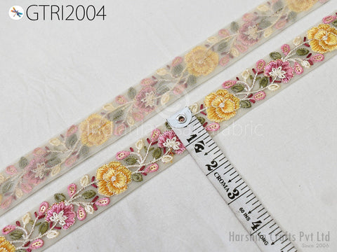 9 Yard Indian Embroidered Trim 30mm Sari Fabric Gift Wrapping Ribbon Embellishment Sewing DIY Crafting Border Embroidery Cushions Lace