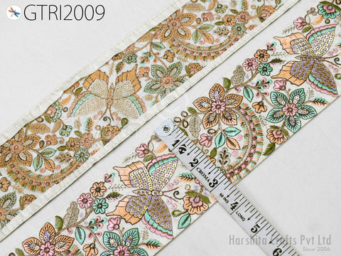 3 Yard Embroidery Fabric 85mm Trims Indian Laces Sari Border Embroidered Ribbon Decorative Sewing Craft Saree Dresses Trimmings Home Decor