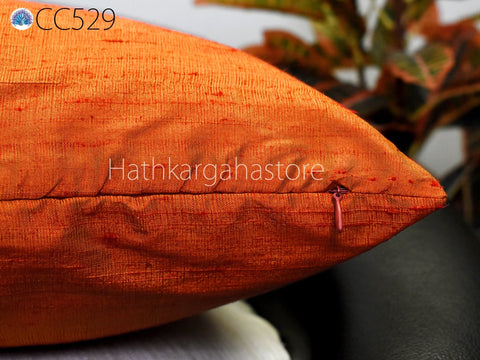 Iridescent Yellow Red Dupioni Silk Square Cushion Cover | Handmade Pillowcases | 100% Pure Silk Throw Pillow Home decor Wedding Gift for Mom