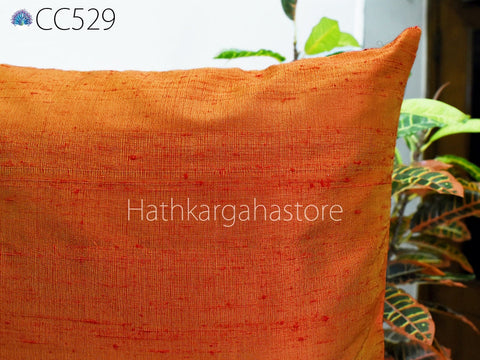 Iridescent Yellow Red Dupioni Silk Square Cushion Cover | Handmade Pillowcases | 100% Pure Silk Throw Pillow Home decor Wedding Gift for Mom