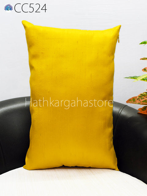 Bright yellow Dupioni silk cushion cover for living room home décor