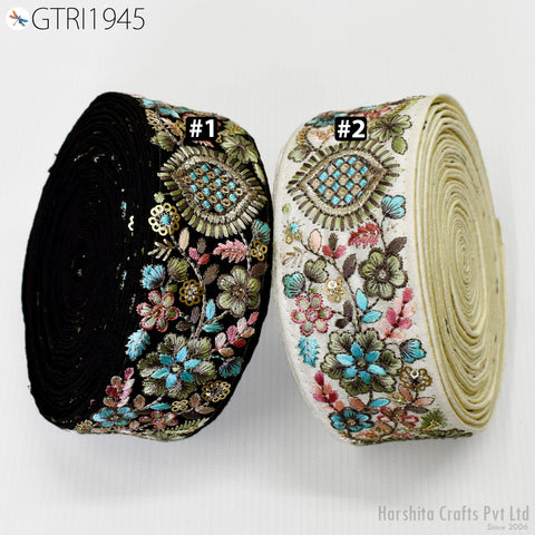 9 Yard Indian 5CM Decorative Embroidery Fabric Trim Dress Embellish Crafting Sewing Indian Sari Border Paisley Embroidered Clutches Ribbon