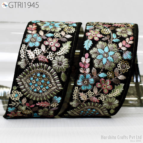 9 Yard Indian 5CM Decorative Embroidery Fabric Trim Dress Embellish Crafting Sewing Indian Sari Border Paisley Embroidered Clutches Ribbon