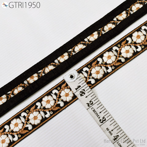 9 Yard Indian 3cm Embroidered Trim Sari Fabric Gift Wrapping Ribbon Embellish Sewing DIY Crafting Border Embroidery Cushions Lace Home Decor