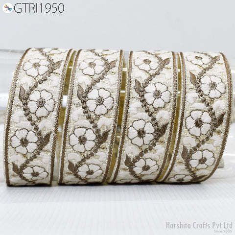 9 Yard Indian 3cm Embroidered Trim Sari Fabric Gift Wrapping Ribbon Embellish Sewing DIY Crafting Border Embroidery Cushions Lace Home Decor