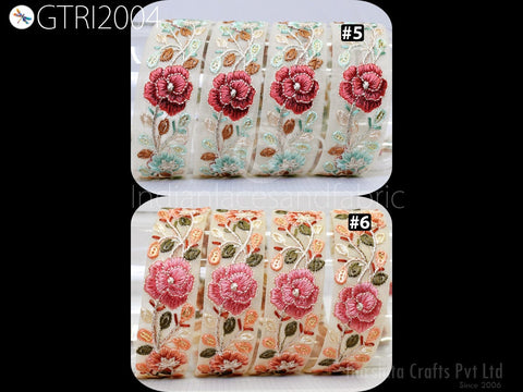 9 Yard Indian Embroidered Trim 30mm Sari Fabric Gift Wrapping Ribbon Embellishment Sewing DIY Crafting Border Embroidery Cushions Lace