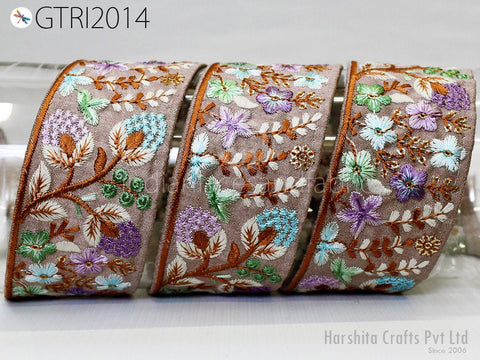 9 Yard Indian 5cm Embroidered Trim Embellishment Sari Border Embroidery Saree Ribbon Cushions Home Décor Sewing Clothing Costumes Trimmings.