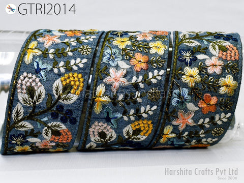 9 Yard Indian 5cm Embroidered Trim Embellishment Sari Border Embroidery Saree Ribbon Cushions Home Décor Sewing Clothing Costumes Trimmings.