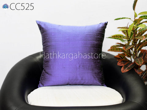 Dark Lavender Pure Dupioni Silk Throw Pillow Cushion Cover Customize Handmade Home Decor Silk Pillowcase Wedding Bridal Shower Gift Friends