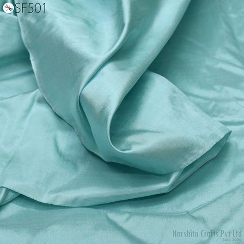 Powder Blue Color Indian Mulberry Silk Fabric by the yard, Skirts Making Pure Silk, Hair Bands Making Silk, Indian Pure Silk