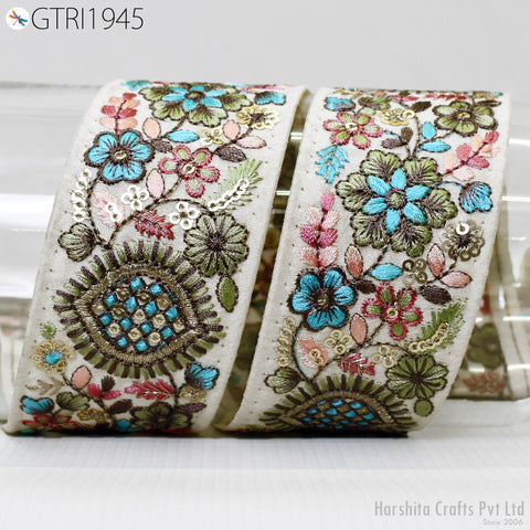 9 Yard Indian 5CM Decorative Embroidery Fabric Trim Dress Embellish Crafting Sewing Indian Sari Border Paisley Embroidered Clutches Ribbon